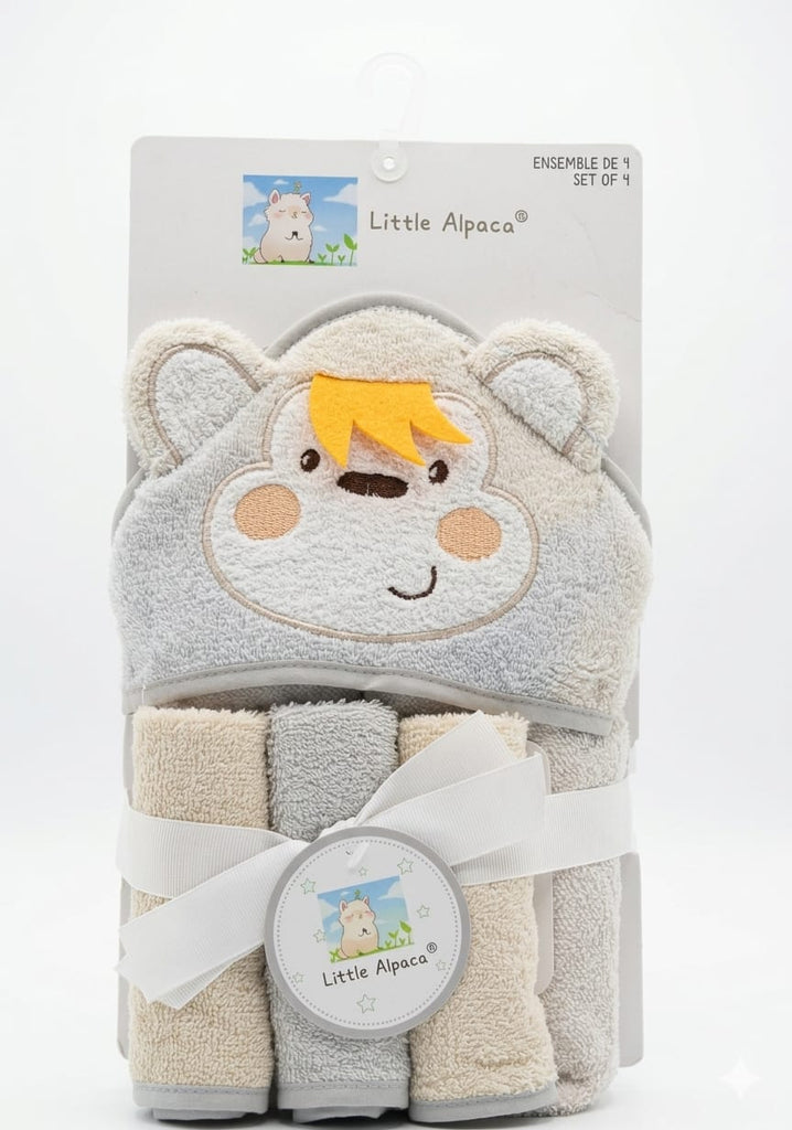 Baby Character Hooded Towel With Wash Clothes Imported