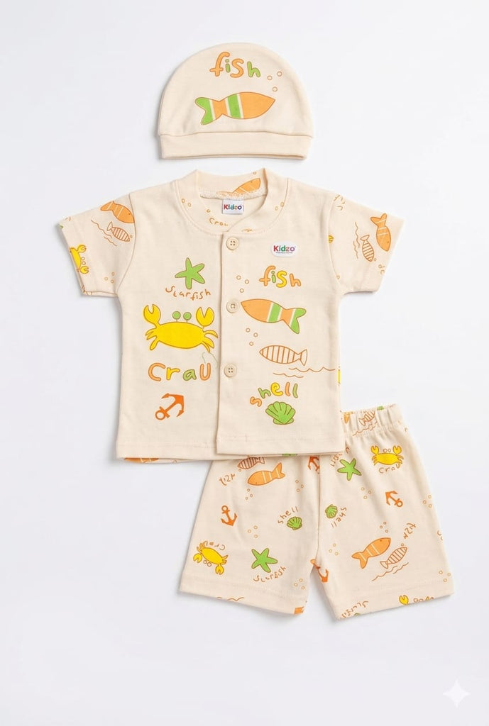 Kidzo New Born Baby 3 Pcs  Clothes 0 to 3 months Yellow 23720