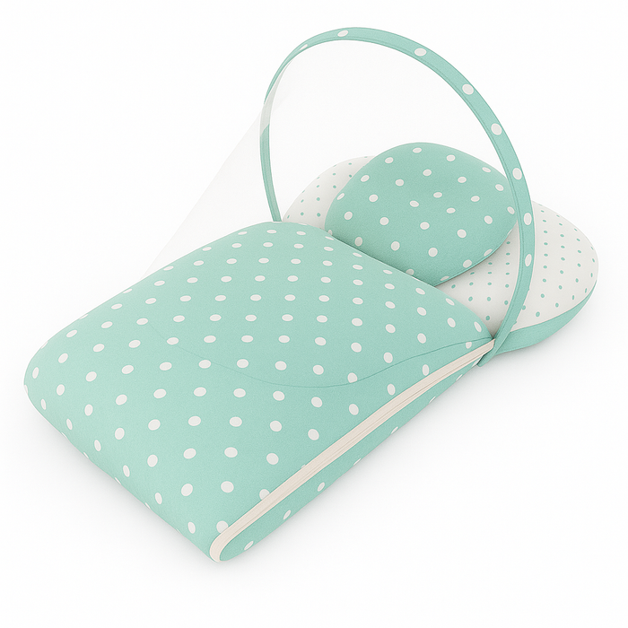 Baby Carry Nest With Mosquito Attached Polka Dot Green