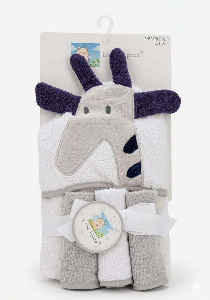 Baby Character Hooded Towel With Wash Clothes Imported