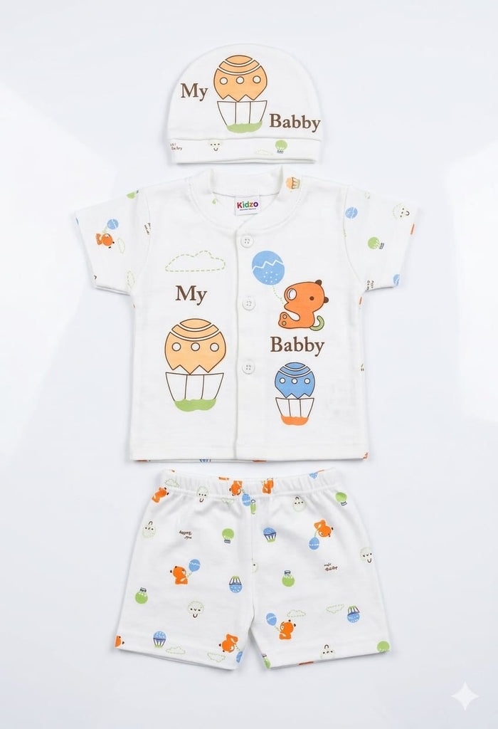 Kidzo New Born Baby 3 Pcs suit Suit 0 to 3 months 23720