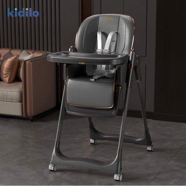 Kidilo Baby High Chair Grey – Lightweight & Comfortable Baby High Chair in Pakistan