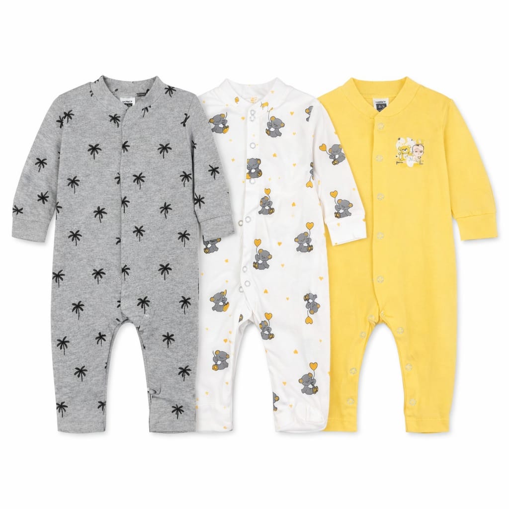 Pack of 3 Imported Carters Newborn Baby Rompers  | Soft Cotton