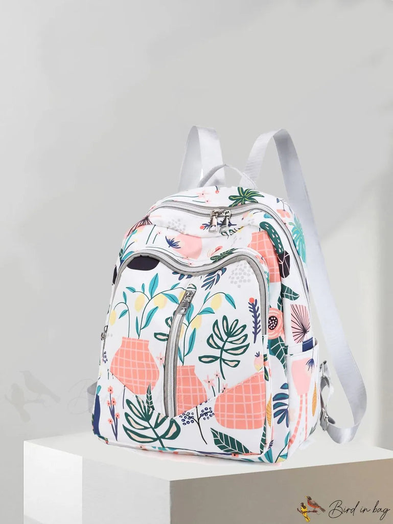 Waterproof Baby Diaper Backpack Flower White - Sunshine
