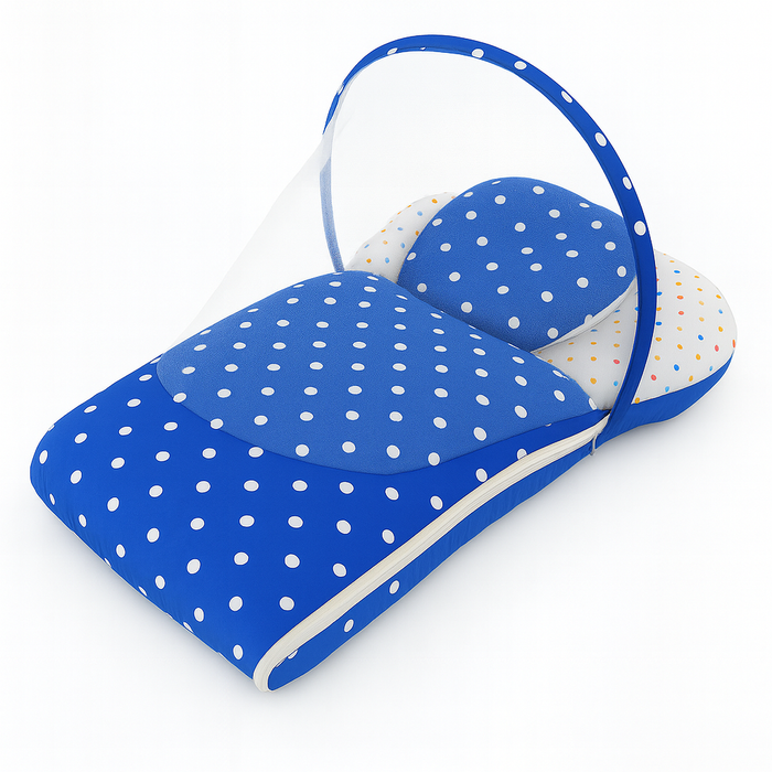 Baby Carry Nest With Mosquito Attached Polka Dot Dark Blue