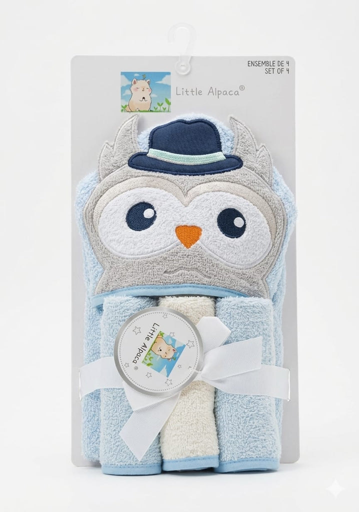 Baby Character Hooded Towel With Wash Clothes Imported