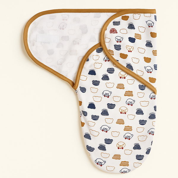 Baby Swaddle Brown & White