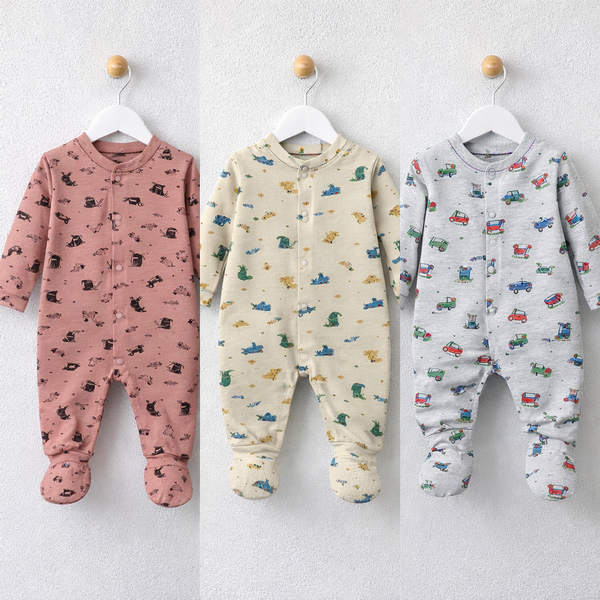 Pack of 3 Imported Romper Suits With Socks