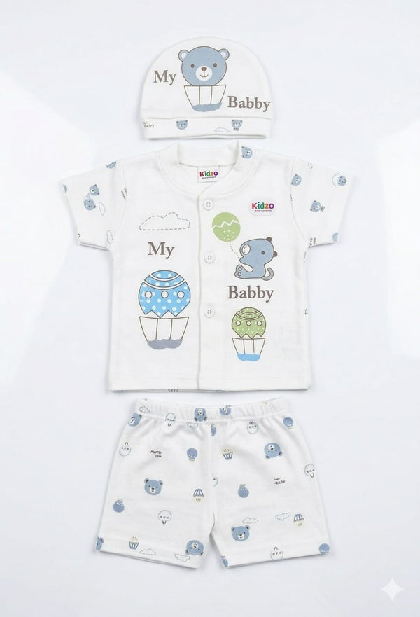 Kidzo New Born Baby 3 Pcs suit Suit 0 to 3 months 23720