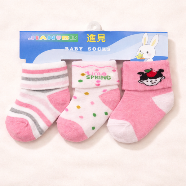Pack Of 3 Baby Socks ( 0 - 12 Months )
