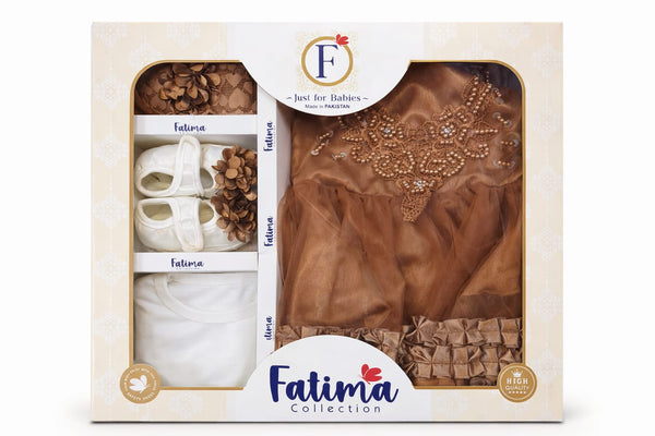 5 Pcs Baby Fancy Frock Set (0–3 Months) | Soft & Stylish Baby Wear