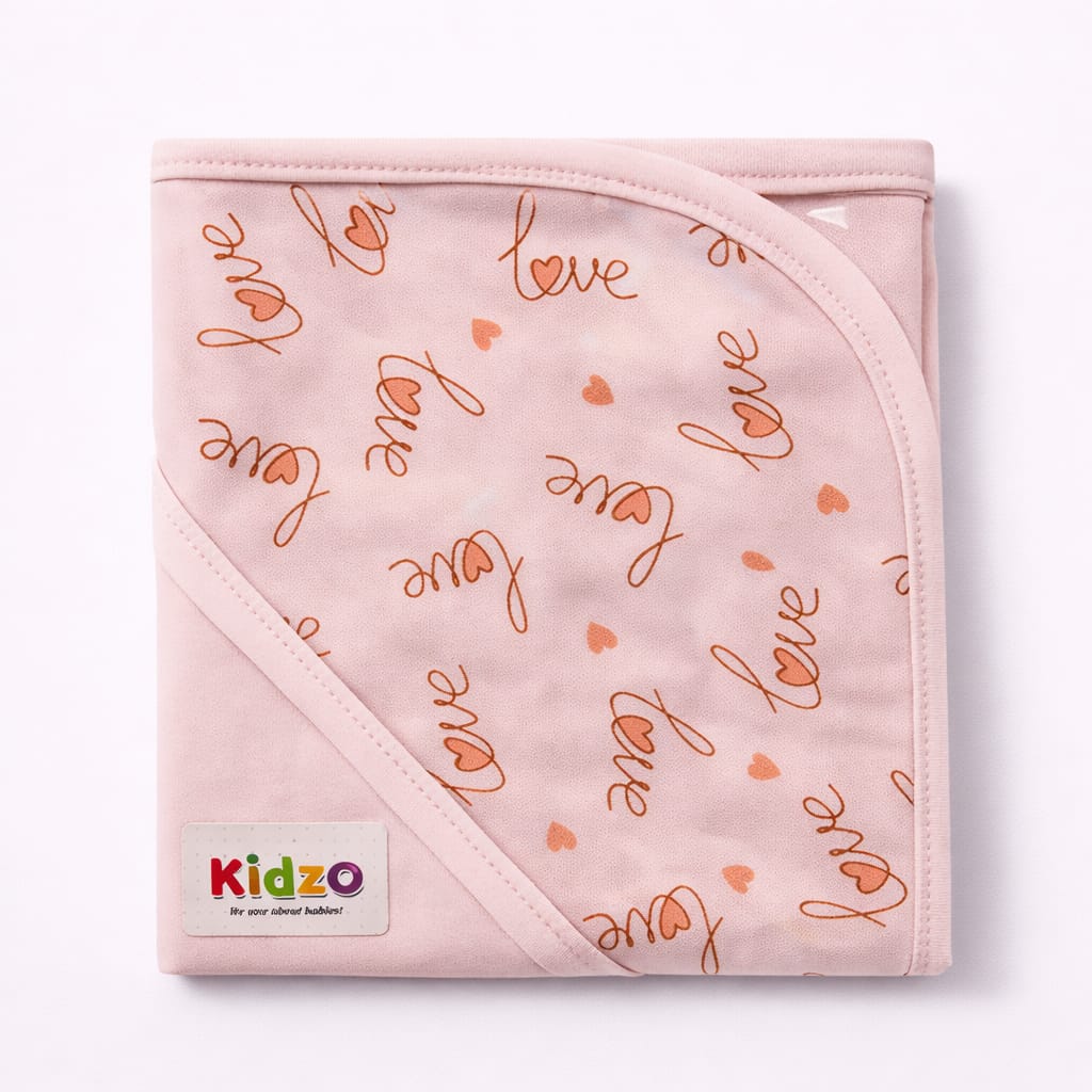 Kidzo Baby Wrapping Sheet – Soft Cotton Newborn Swaddle Blanket Pink