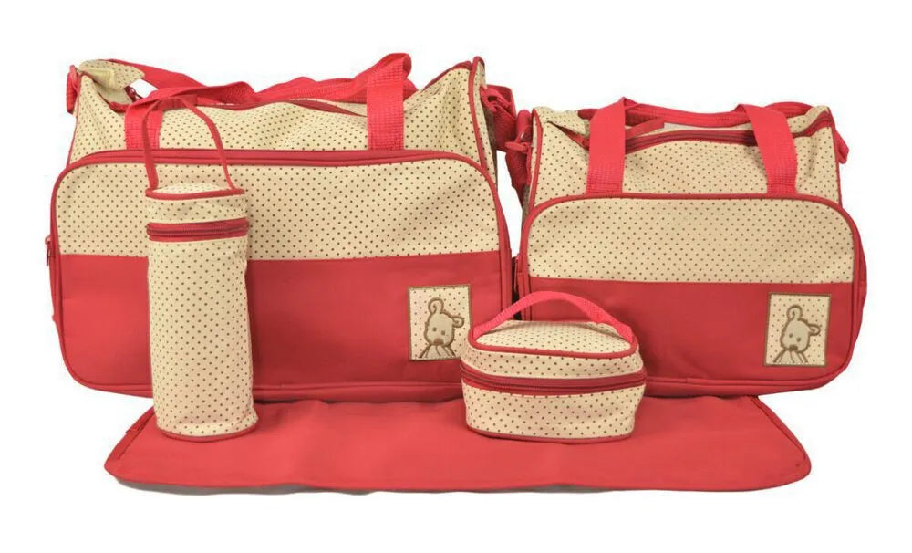 5-in-1 Set Multi Function Baby Diaper Nappy Bag Mummy Babies Bags Changing Set Handbag