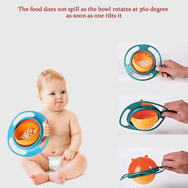 Gyro Bowl 360 Degree Rotate Spill-Proof Bowls