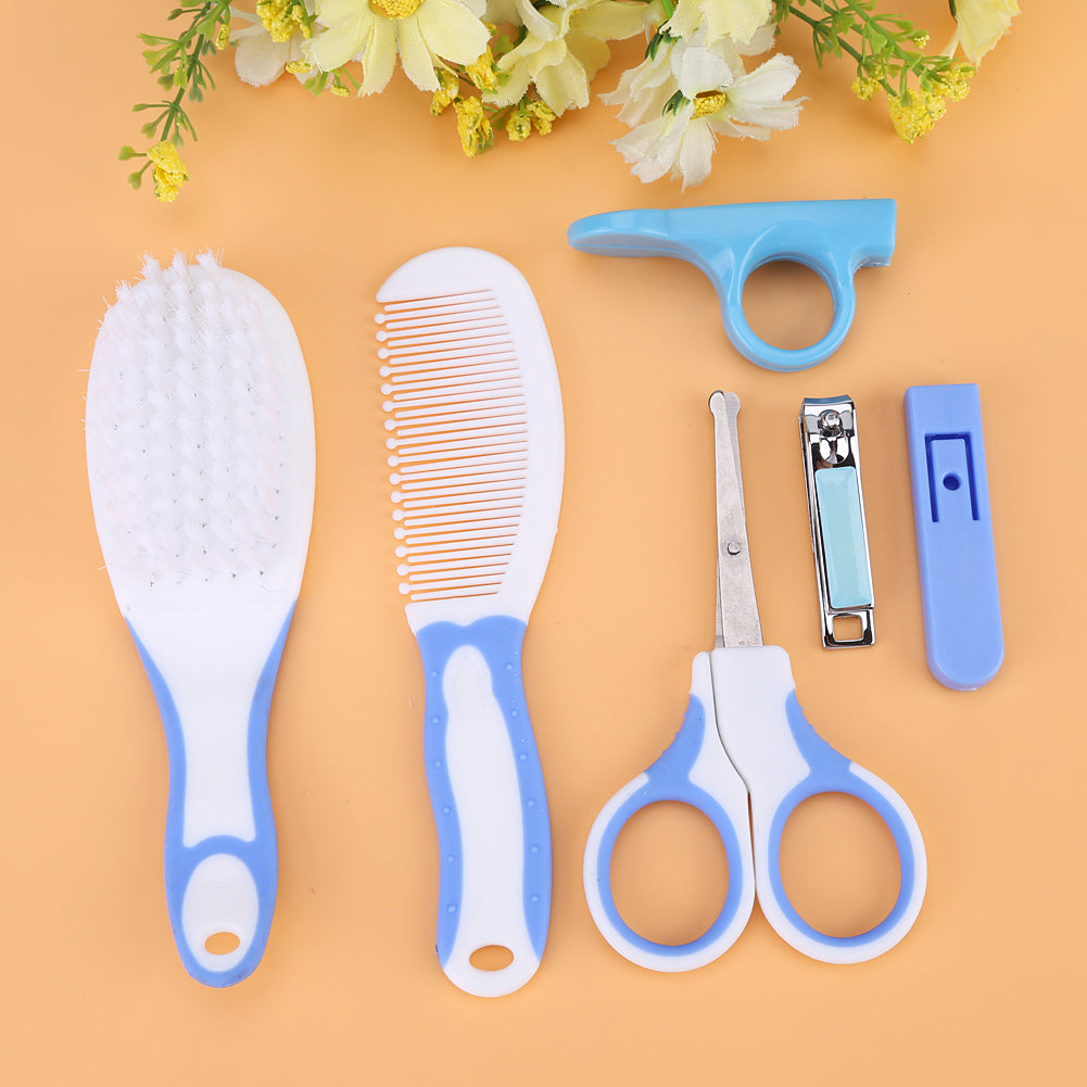 Baby Grooming Kit, 6pcs Baby Care Tools, Pink/Blue(Optional) for Nursing Baby Heath and Grooming