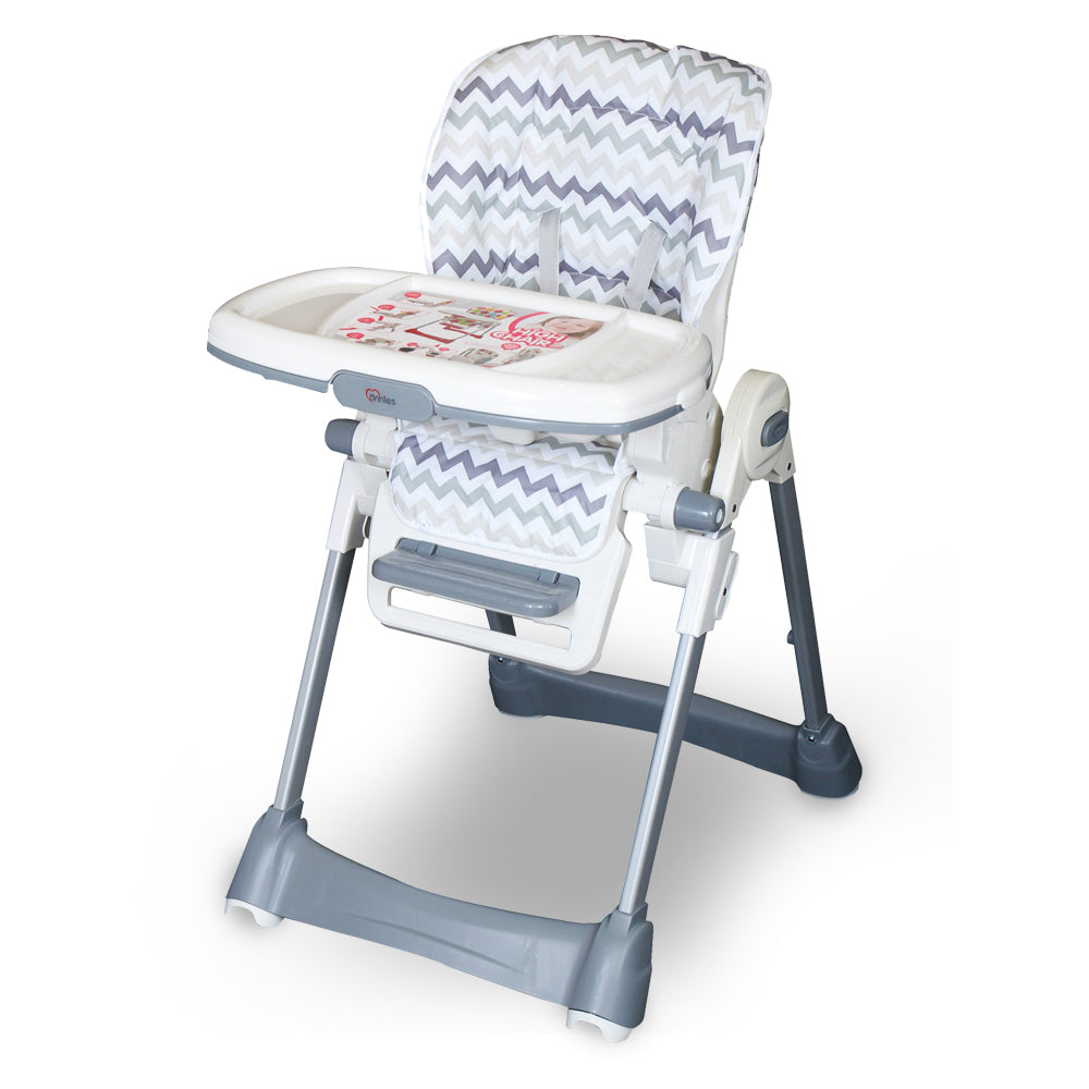 TINNIES BABY ADJUSTABLE HIGH CHAIR GREY STRIPER BG-89-047