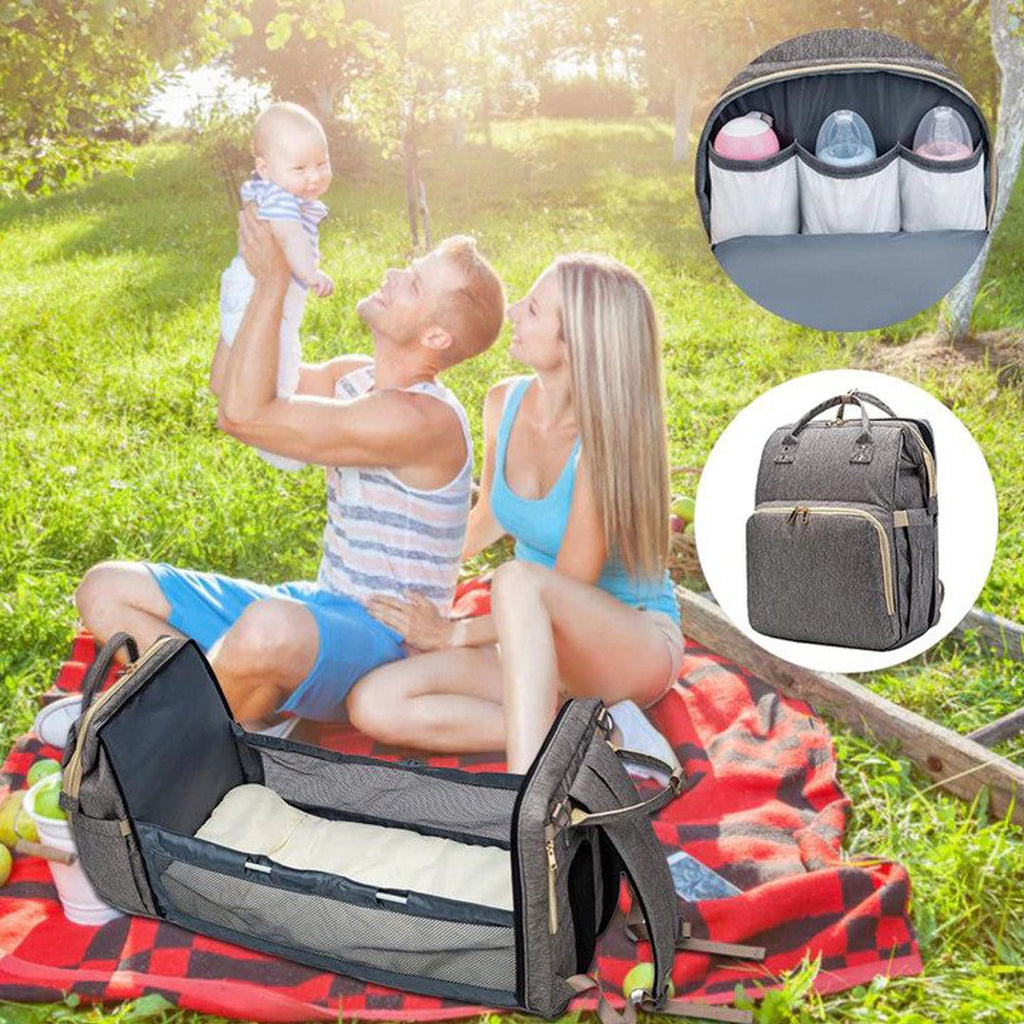 4-in-1 Diaper Bag with Bassinet Changing Station
